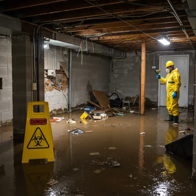 Flooded Basement Electrical Hazard in Stokesdale, NC Property