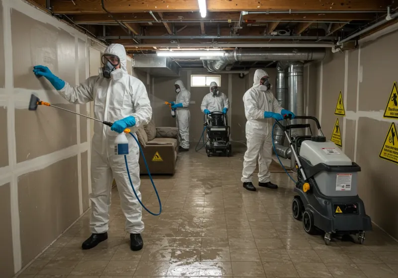 Basement Moisture Removal and Structural Drying process in Stokesdale, NC